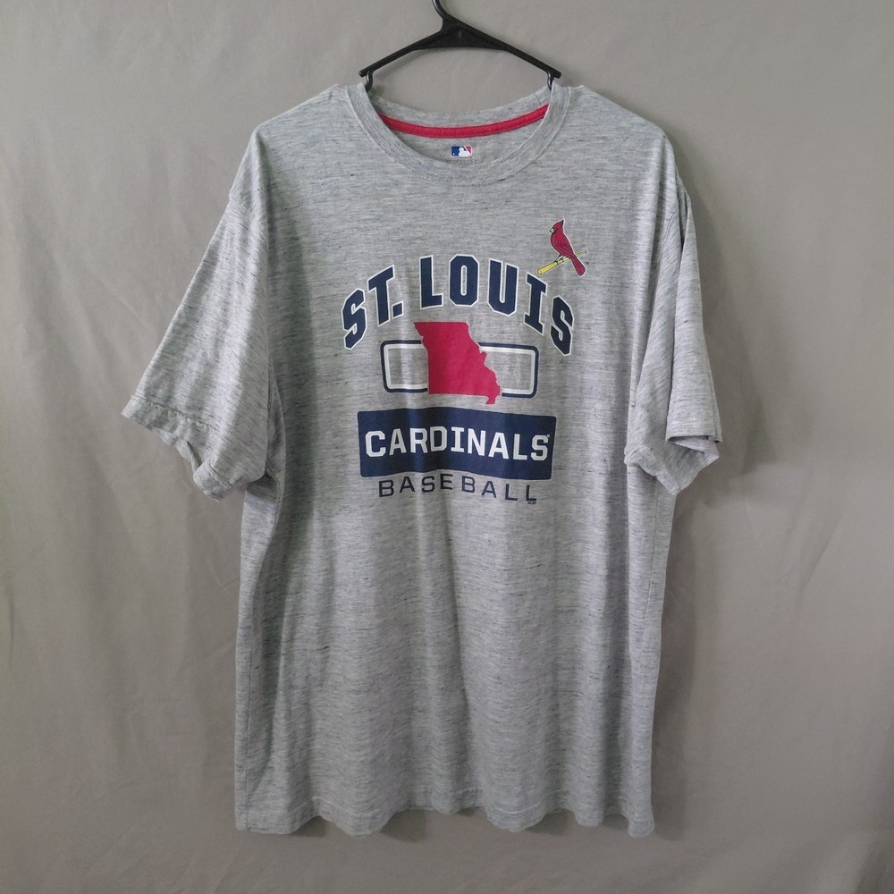 St. Louis Cardinals MLB T Shirt Mens XL Gray Baseball Graphic Tee Short Sleeve